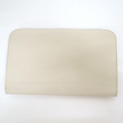 Hermes Dogon Duo GM Bifold Wallet Togo Cles Silver