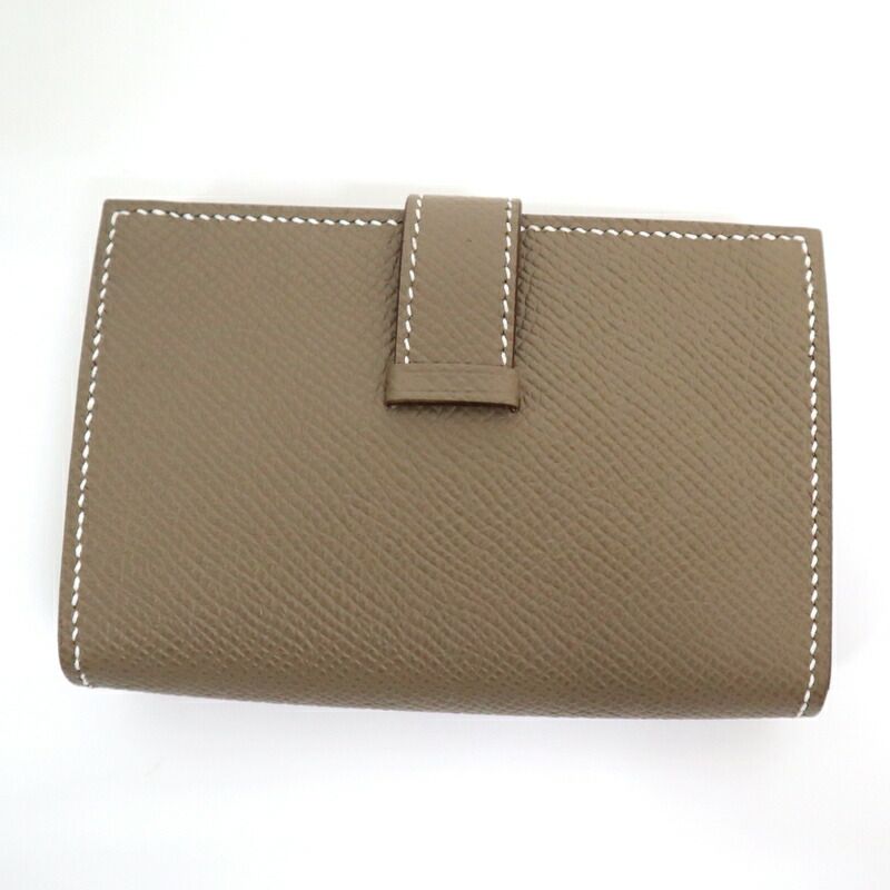 Hermes Base Anchor Dokes Etoupe Gold Epsom B Wallet :etoupe