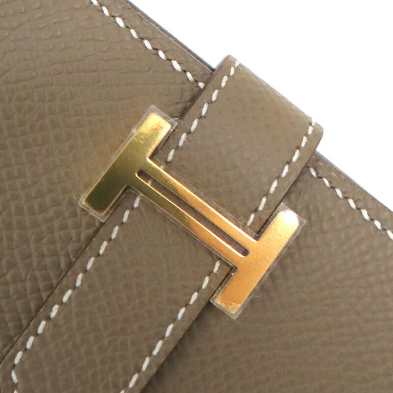 Hermes Base Anchor Dokes Etoupe Gold Epsom B Wallet :etoupe