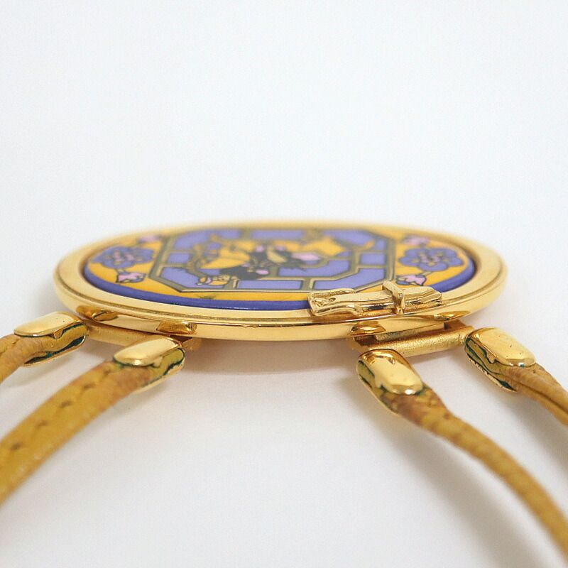 Hermes Enamel Leather Cord Choker Cavalry Yellow