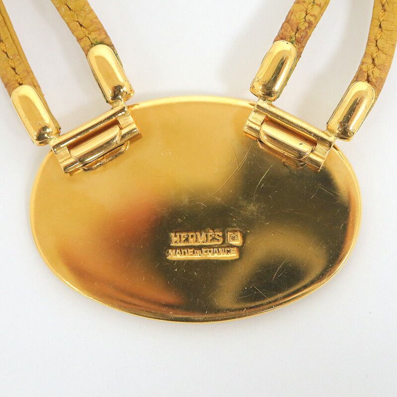 Hermes Enamel Leather Cord Choker Cavalry Yellow