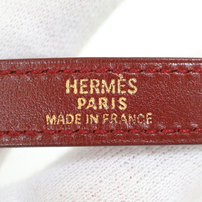 Hermes Kelly Double Tour Bracelet Leather Rouge Ash Gold : Rouge Ash