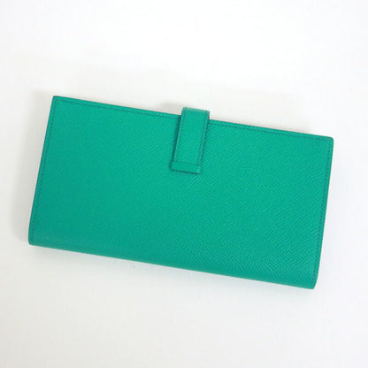 Hermes Bearn Souffle Bifold Wallet Epsom Vert Jade Silver