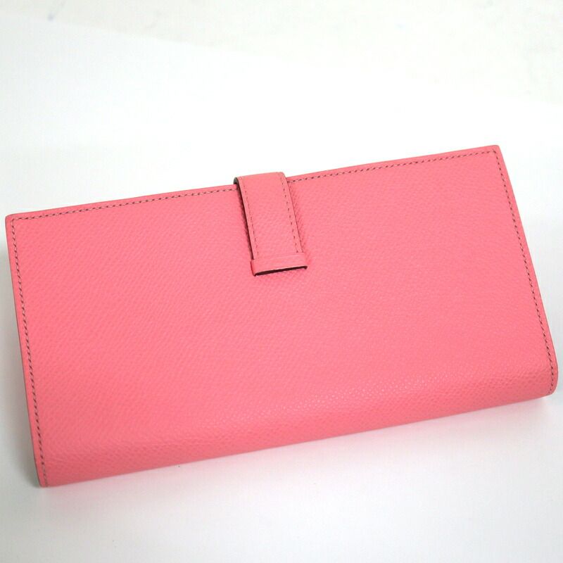 Hermes Bearn Souffle Verso Rose Confetti Gold Epsom Coin Purse :rose Confetti