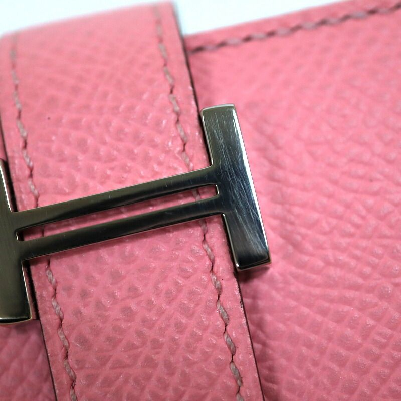 Hermes Bearn Souffle Verso Rose Confetti Gold Epsom Coin Purse :rose Confetti