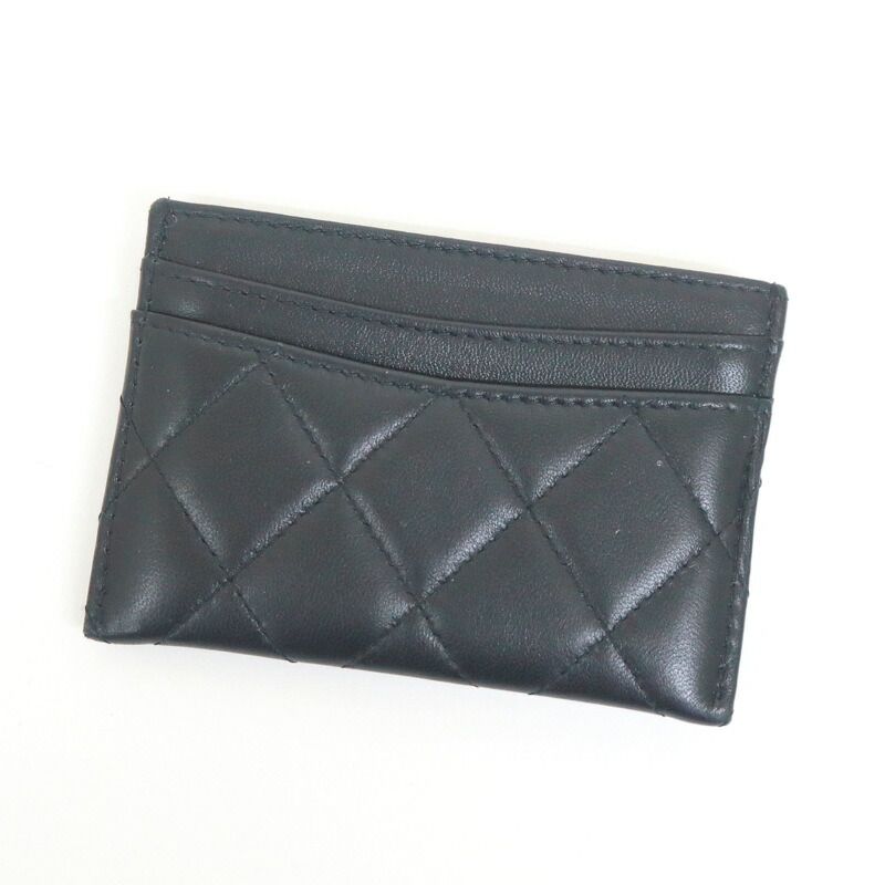 Chanel Card Case Quilted Black Lambskin