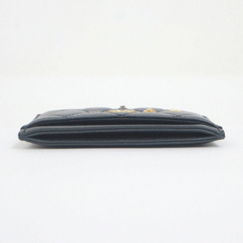 Chanel Card Case Quilted Black Lambskin