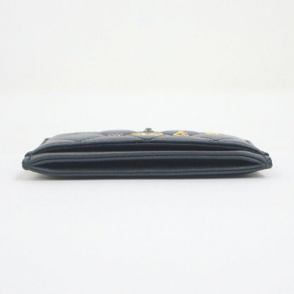 Chanel Card Case Quilted Black Lambskin