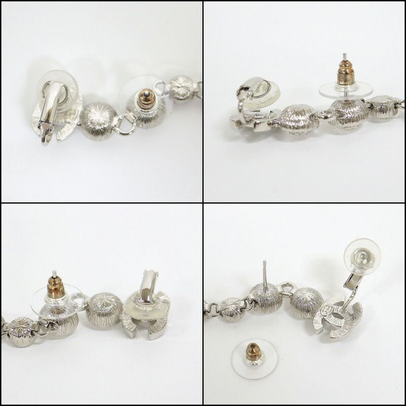 Chanel Earrings Silver :silver Crystal