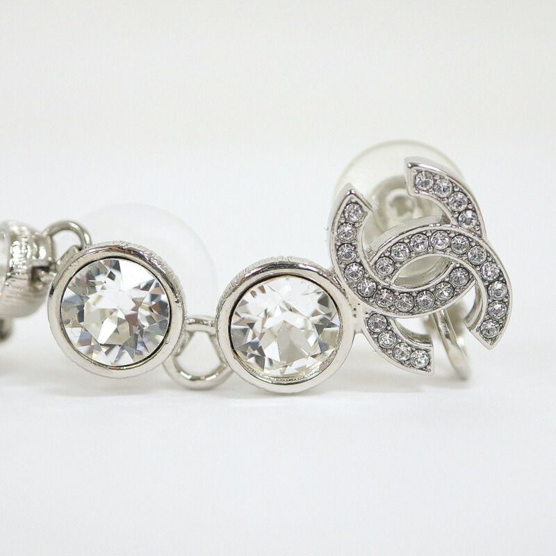 Chanel Earrings Silver :silver Crystal
