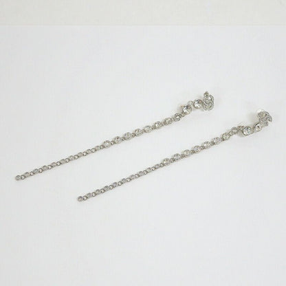 Chanel Earrings Silver :silver Crystal