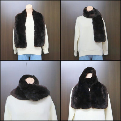 Chanel Lapinfa Scarf Brown Rabbitfa Silk
