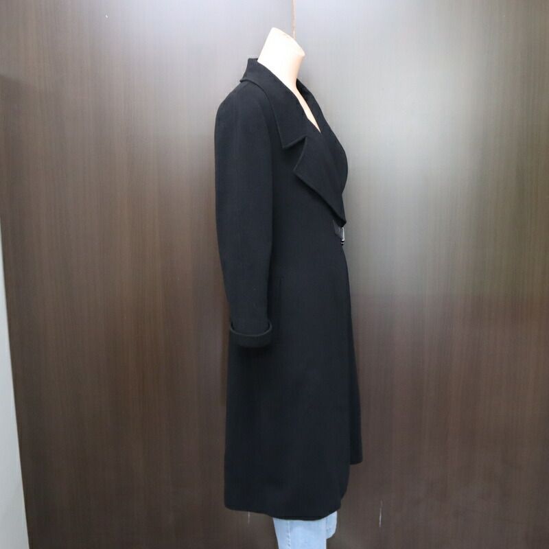 Chanel Che Star Long Coat Cashmere Silk Black 38