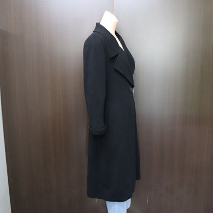 Chanel Che Star Long Coat Cashmere Silk Black 38