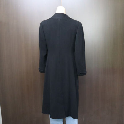 Chanel Che Star Long Coat Cashmere Silk Black 38