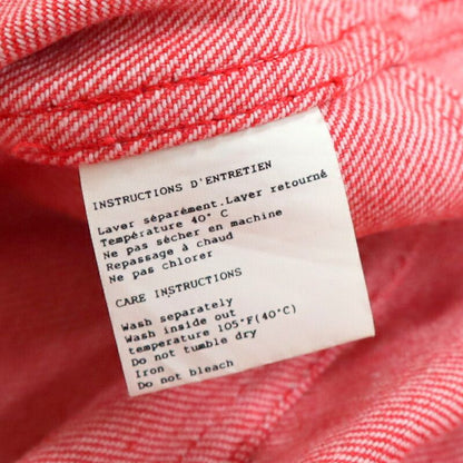 Chanel Denim Jacket Vintage Cotton Red Gold 38 :red