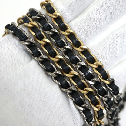 Chanel Quilted Chain Wallet 19 Lambskin Black Gold Silver