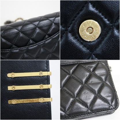 Chanel Quilted Chain Wallet 19 Lambskin Black Gold Silver