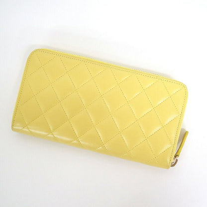 Chanel Zip Around Wallet Yellow Lambskin Digits