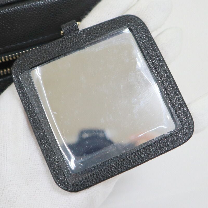Chanel Timeless Classic Vanity Bag Caviar Leather Black Gold Champagne