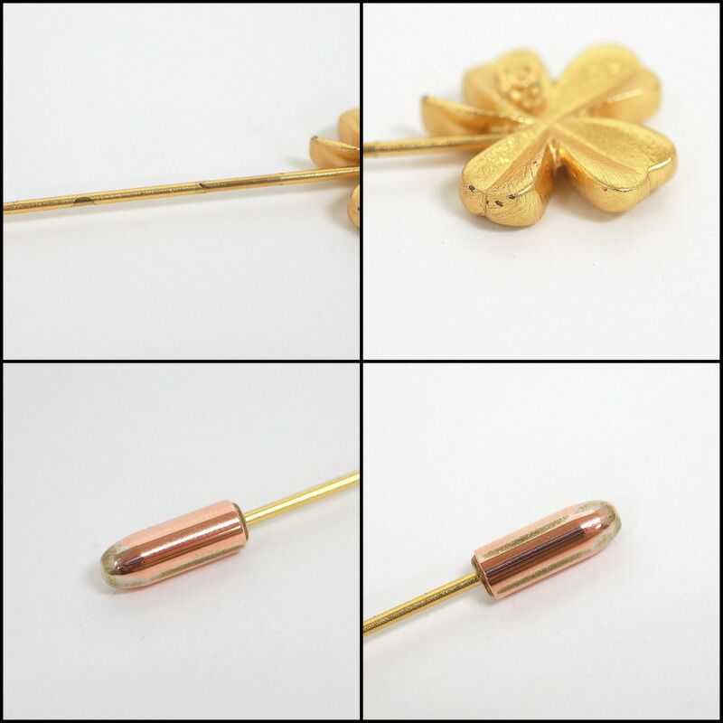 Chanel Pin Brooch Clover Gold
