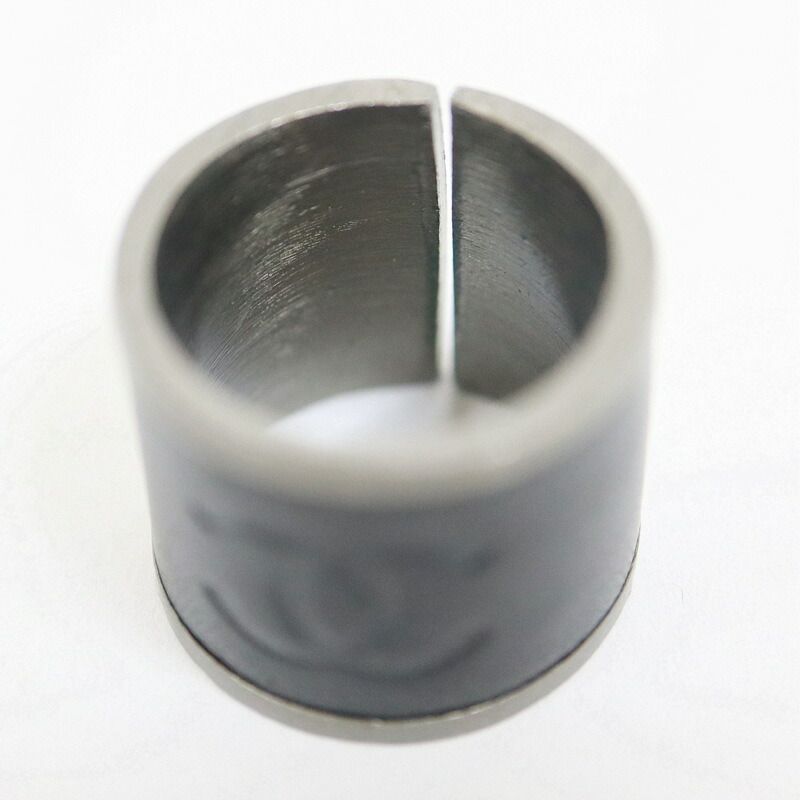 Chanel Ring Black Metal Leather