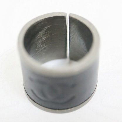 Chanel Ring Black Metal Leather