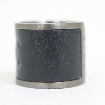 Chanel Ring Black Metal Leather