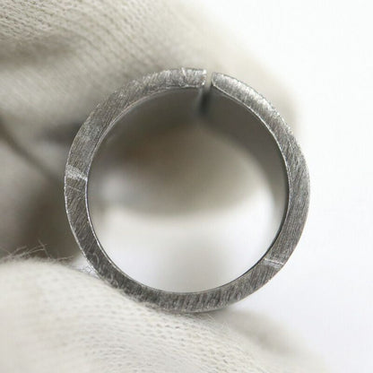 Chanel Ring Black Metal Leather