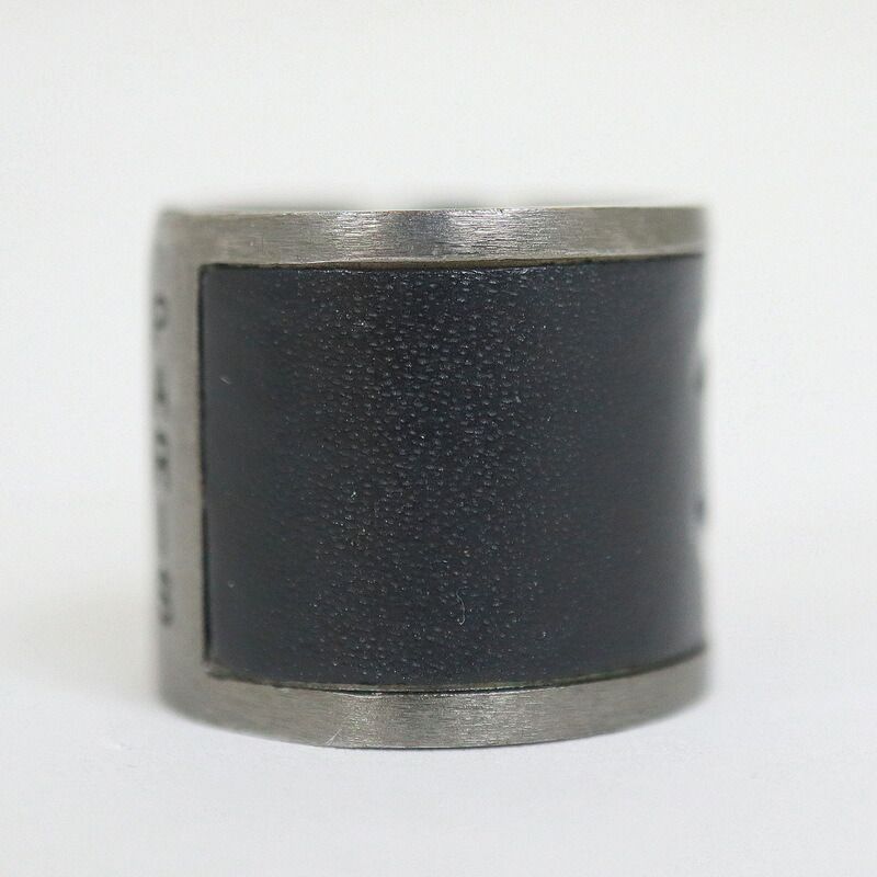Chanel Ring Black Metal Leather