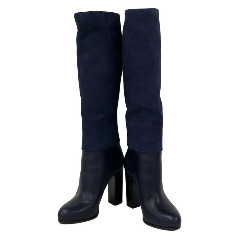 Dior Long Boots 36 Dark Navy Leather