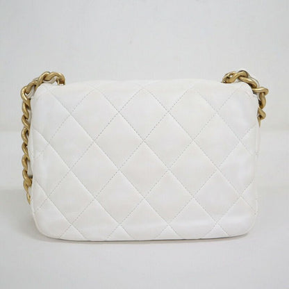 Chanel Quilted 21 Chain Shoulder Bag Small Flap White Lambskin X