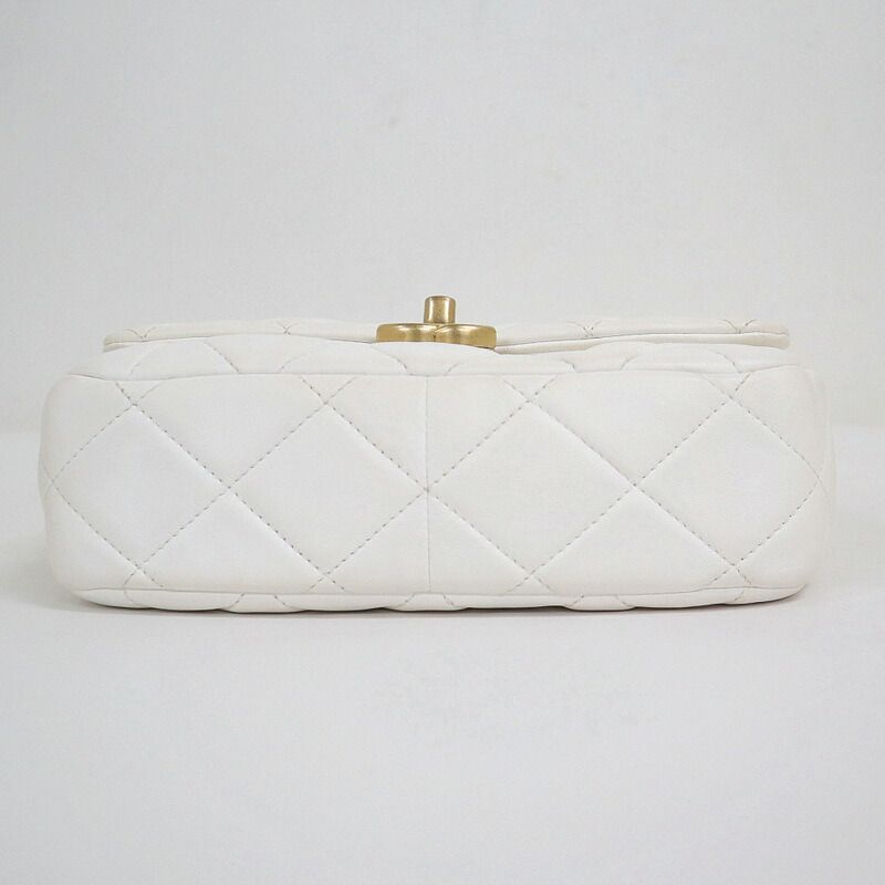 Chanel Quilted 21 Chain Shoulder Bag Small Flap White Lambskin X
