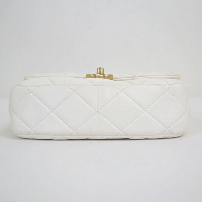 Chanel Quilted 21 Chain Shoulder Bag Small Flap White Lambskin X