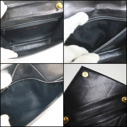 Chanel Quilted Shoulder Bag Lambskin Bicolor Black Red