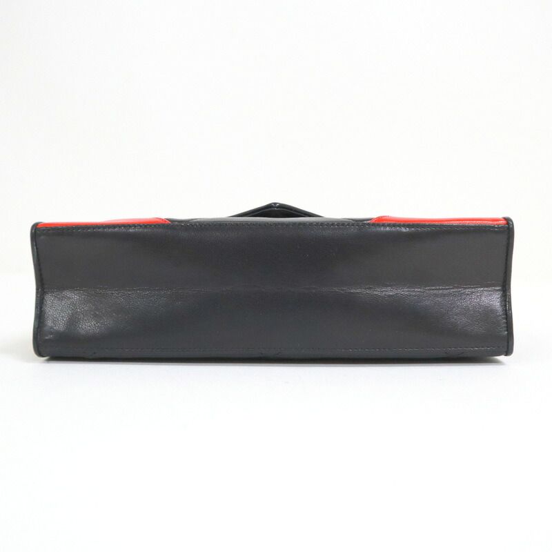 Chanel Quilted Shoulder Bag Lambskin Bicolor Black Red