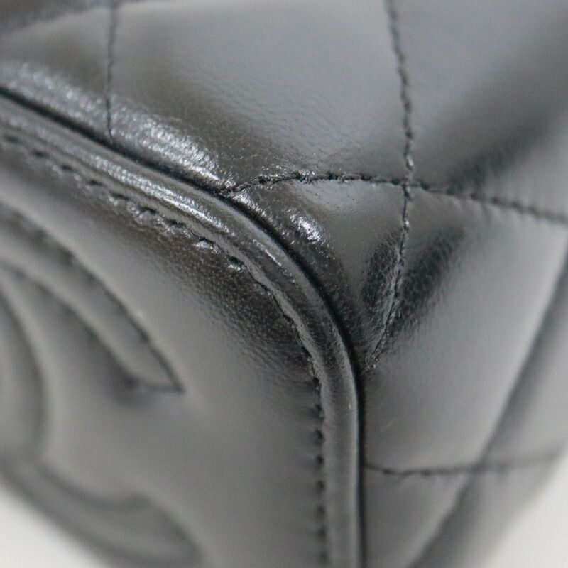 Chanel Vanity Chain Shoulder Bag Lambskin Black Gold