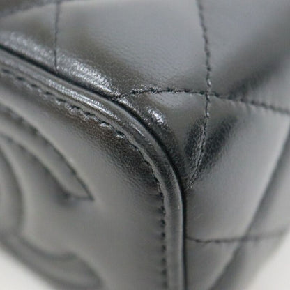 Chanel Vanity Chain Shoulder Bag Lambskin Black Gold
