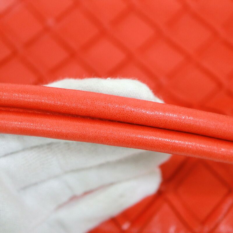 Chanel Handbag CC Logo Leather Orange Silver :orange