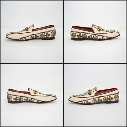 Gucci Anniversary Horsebit Accent Jaguar Drofa 8.5 Ivory Print Ivory- Print