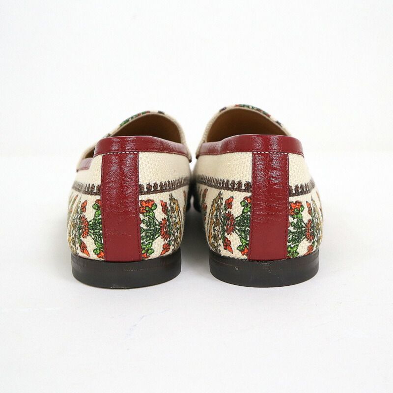 Gucci Anniversary Horsebit Accent Jaguar Drofa 8.5 Ivory Print Ivory- Print