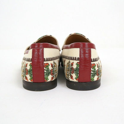 Gucci Anniversary Horsebit Accent Jaguar Drofa 8.5 Ivory Print Ivory- Print