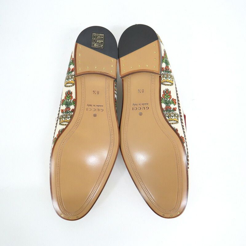 Gucci Anniversary Horsebit Accent Jaguar Drofa 8.5 Ivory Print Ivory- Print