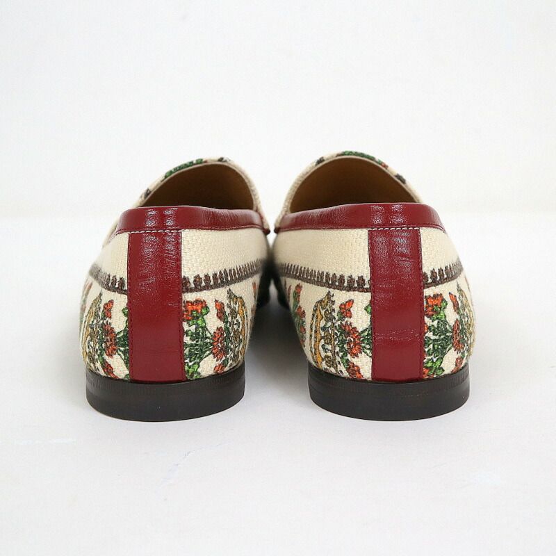 Gucci Anniversary Horsebit Accent Jaguar Drofa 8 Ivory Print Ivory- Print