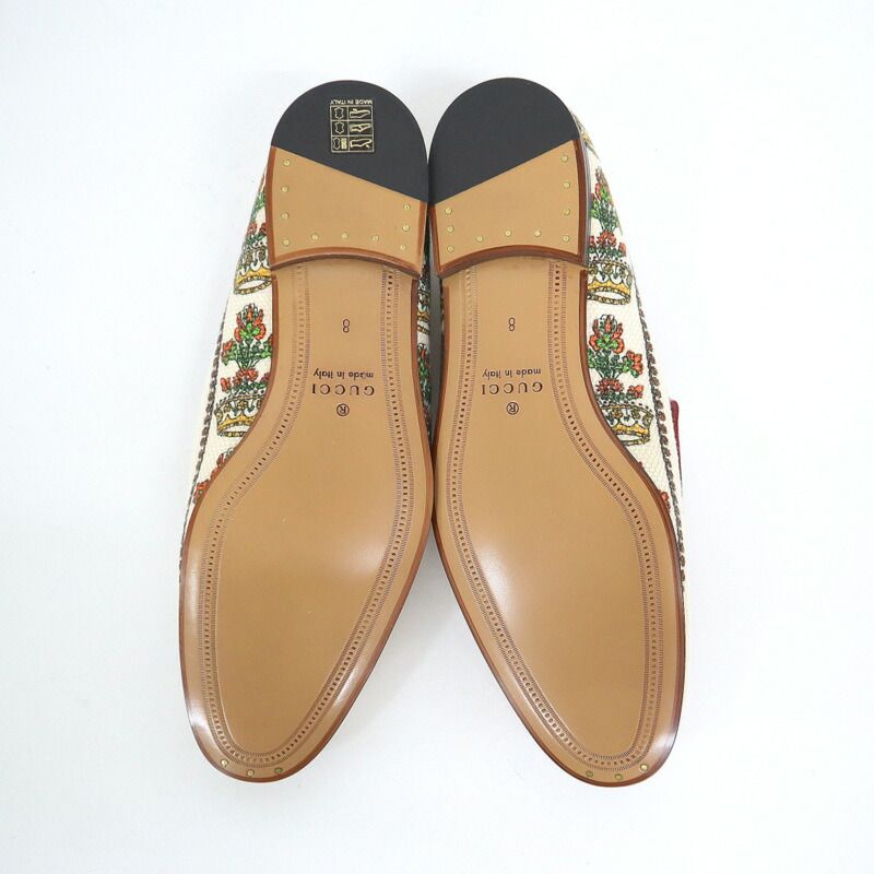 Gucci Anniversary Horsebit Accent Jaguar Drofa 8 Ivory Print Ivory- Print