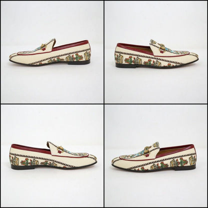 Gucci Anniversary Horsebit Accent Jaguar Drofa 8 Ivory Print Ivory- Print