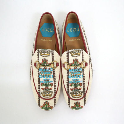 Gucci Anniversary Horsebit Accent Jaguar Drofa 8 Ivory Print Ivory- Print