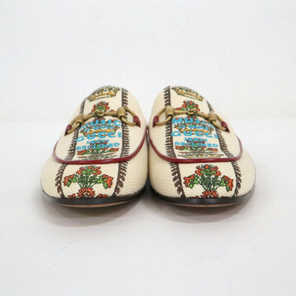 Gucci Anniversary Horsebit Accent Jaguar Drofa 8 Ivory Print Ivory- Print