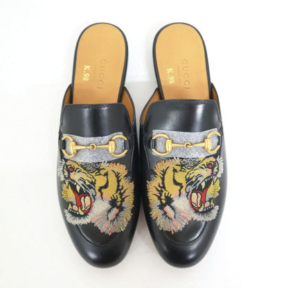 Gucci Prince Town Leather Slippers Taiga Black 35