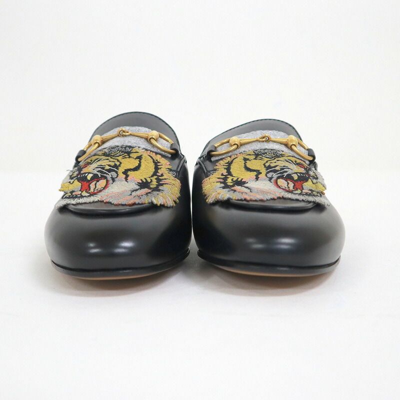 Gucci Prince Town Leather Slippers Taiga Black 35